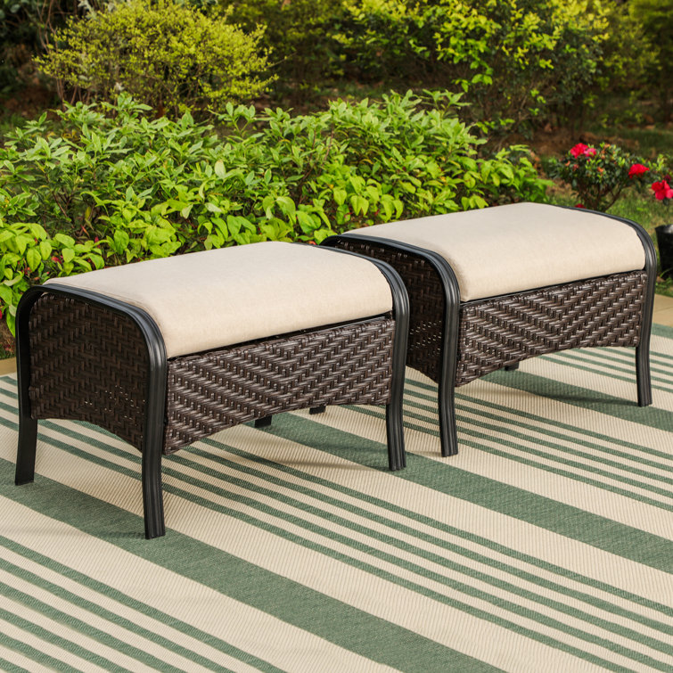 Lark Manor Argyri Outdoor Ottomans with Cushions & Reviews - Wayfair Canada